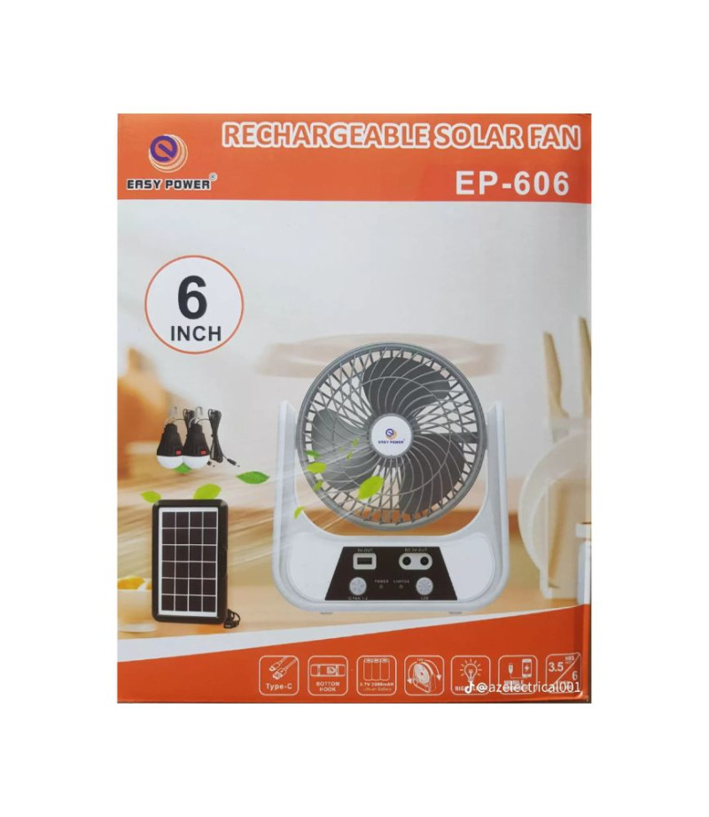 مروحة شمسية قابلة للشحن Easy Power  T