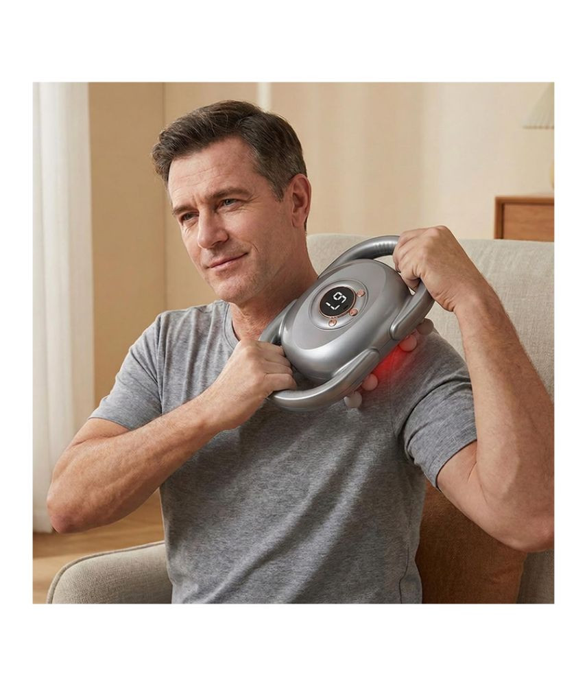 مسدس تدليك مع 12 رأس بضوء احمر بالاشعة تحت الحمراء