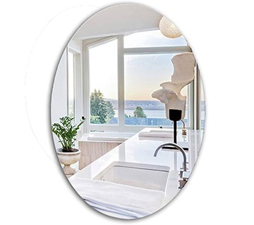 مرآة مرحاض بيضاوية