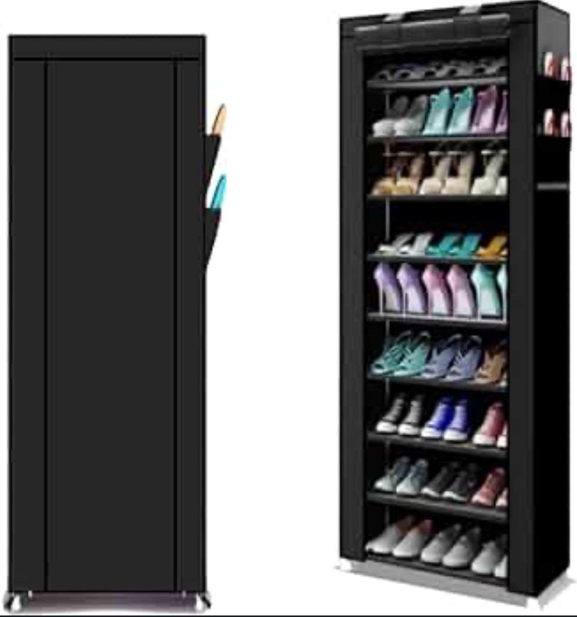 خزان أحذية مع غطاء - 10 ارفف