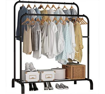 منظم وحامل ملابس فرنسي مزدوج من الستيل