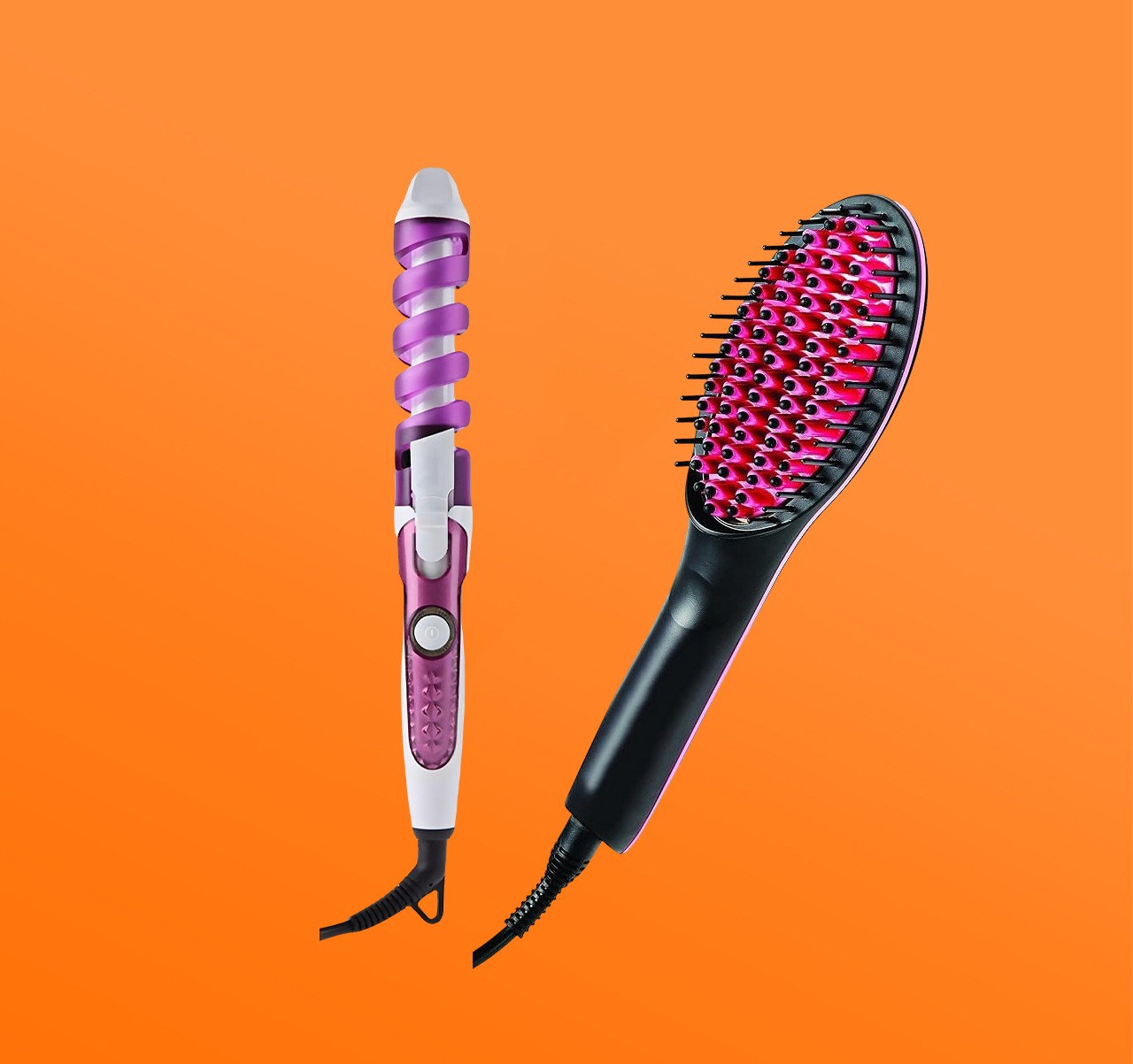 فرشاة سيراميك لتمليس الشعر , مكواه كيرلي