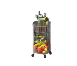 رف تخزين دائري شفاف متعدد الطبقات 3طبقات