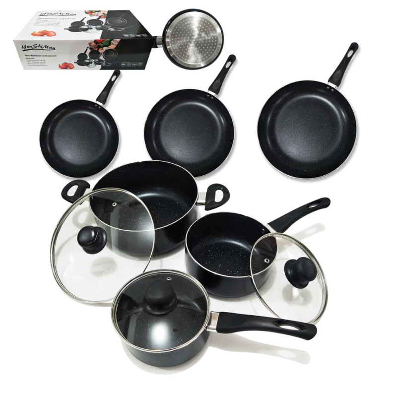 طقم طهي تحريضي مكون من 9 قطع