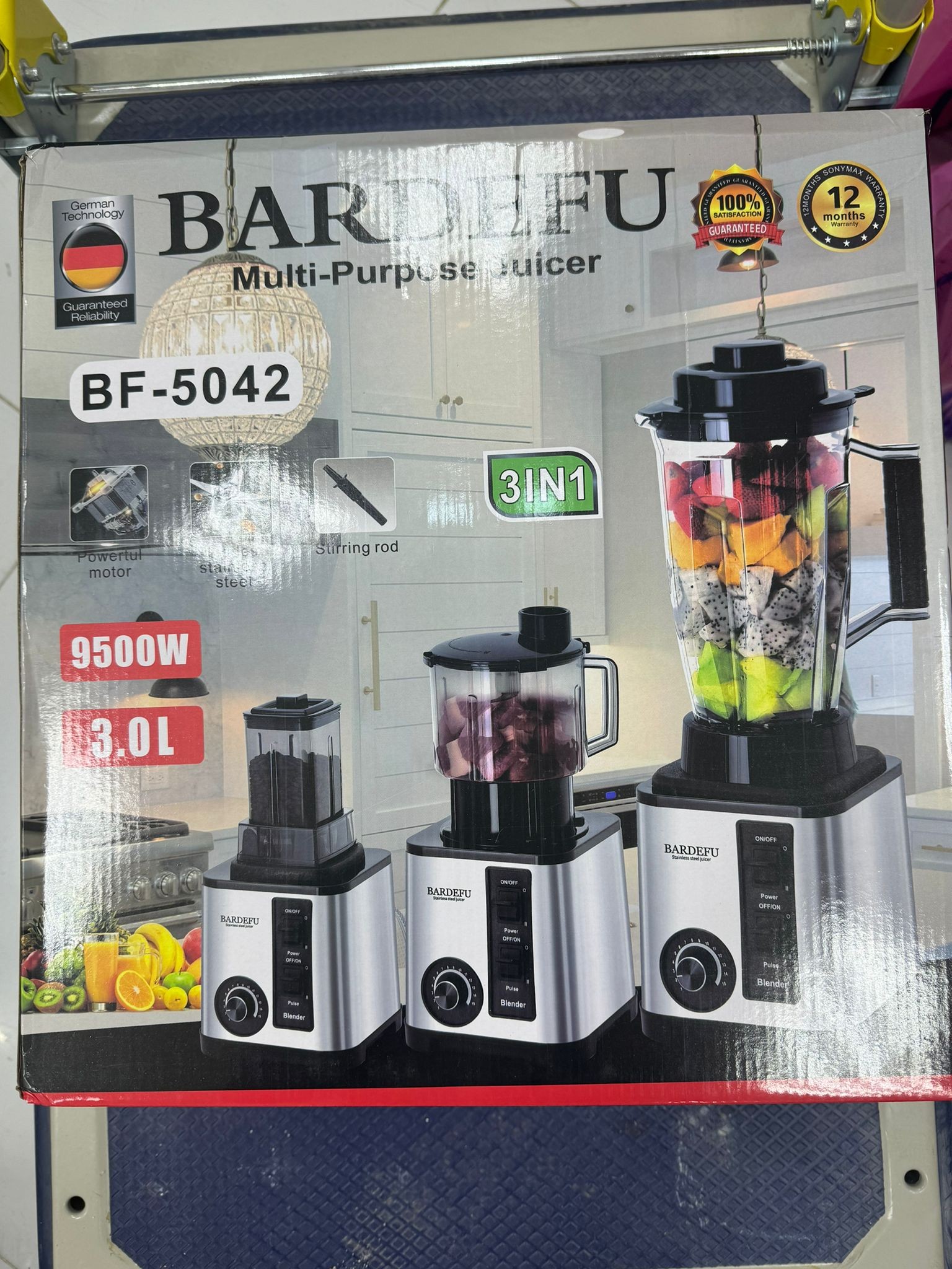 خلاط متعدد الأغراض 3 في 1 ستالستيل 3L