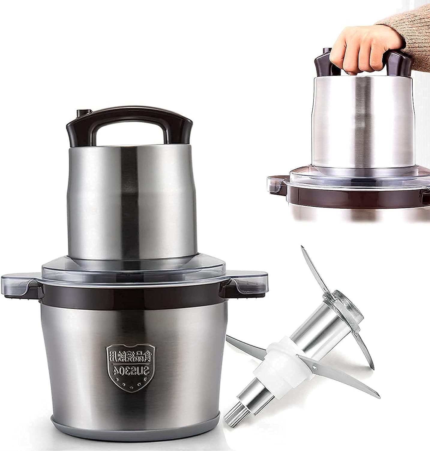 مفرمة لحوم كهربائية من الستانلس ستيل 8 لتر