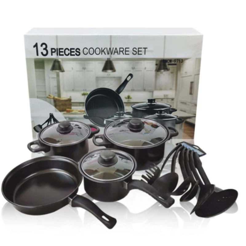 قدر حديد موحد اللون 13قطع