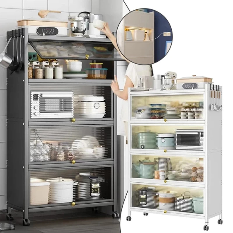 خزانة تخزين منظمة للمطبخ مكونة من 5 طبقات