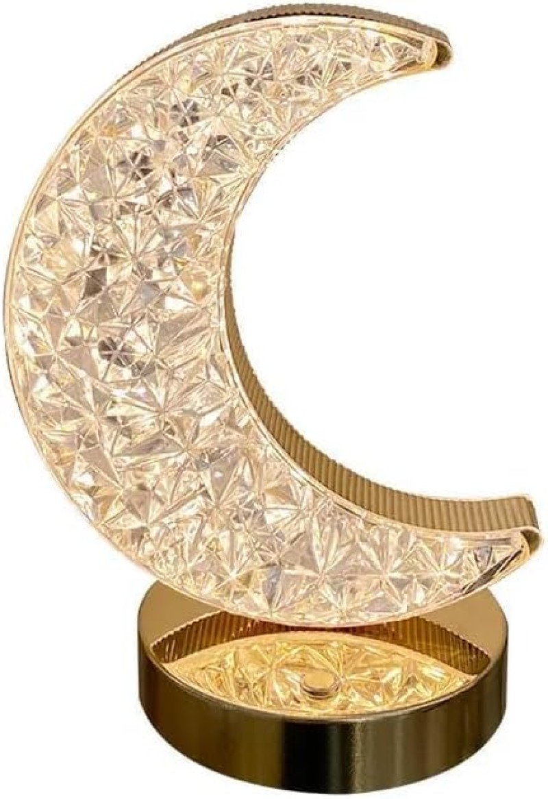 مصباح طاولة كريستال LED على شكل قمر