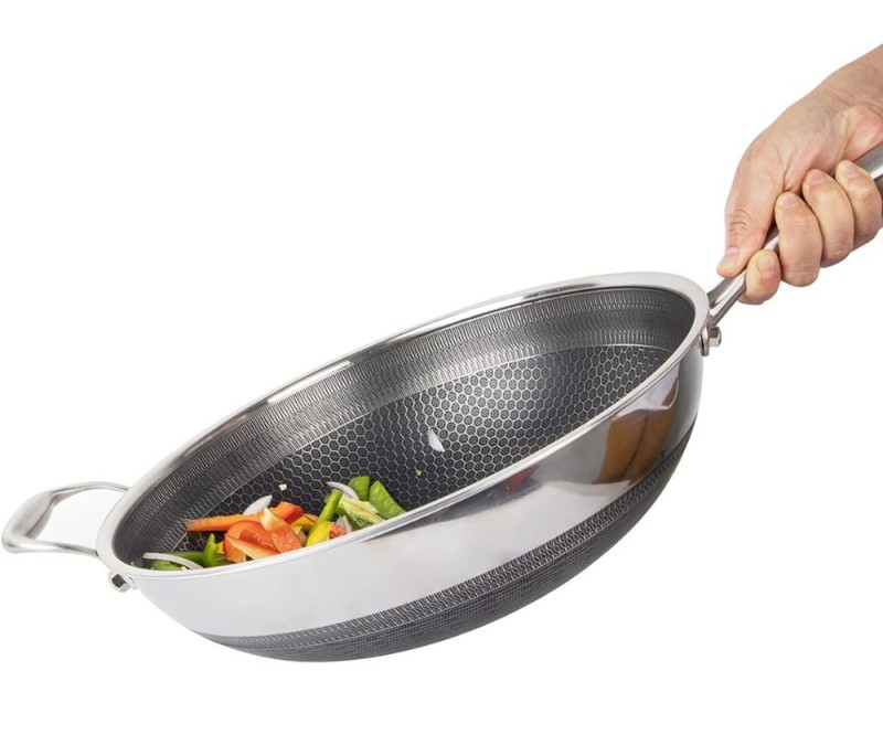 مقلاة كبيرة غير لاصقة بمقبض