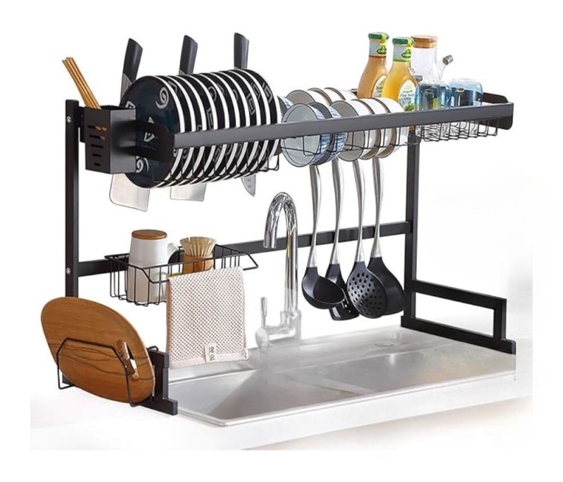 رف تجفيف الأطباق الطبقتين