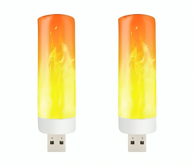 قطعتين من مصباح USB محاكاة ضوء اللهب 5 فولت