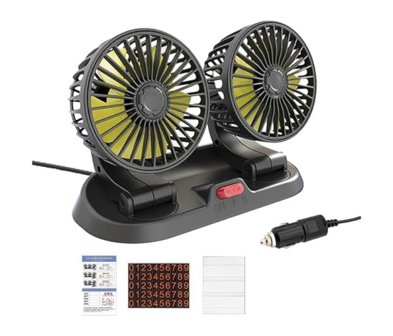 مروحة سيارة مزدوجة الراس قابلة للدوران