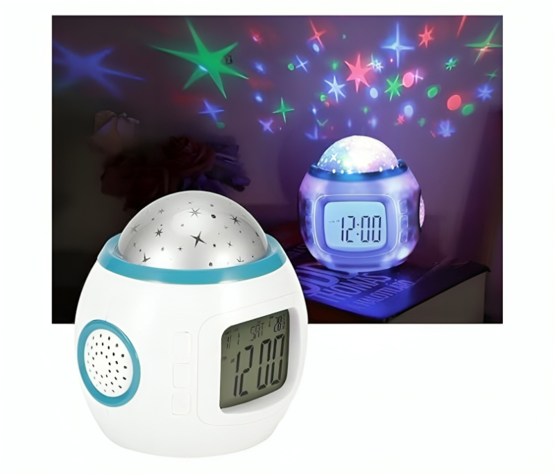 ساعة منبه بجهاز عرض سماء مع موسيقى