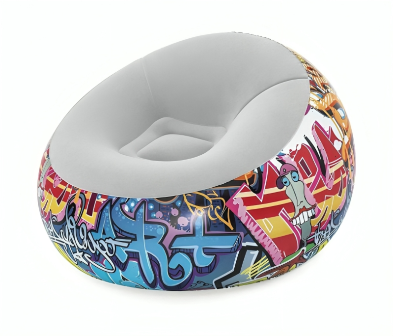 كرسي هوائي قابل للنفخ بنقشة جرافيتي