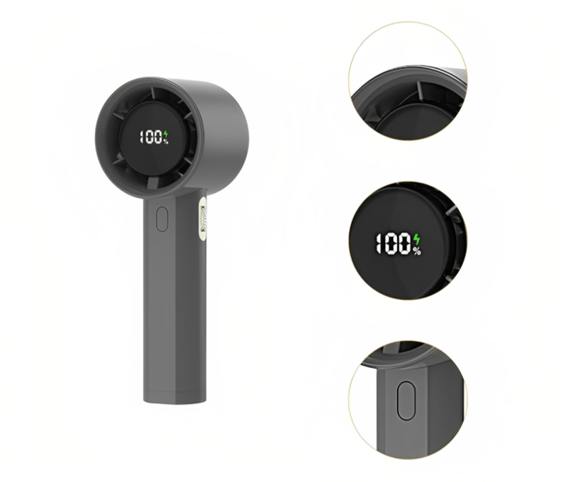 مروحة محمولة باليد بشاشة رقمية