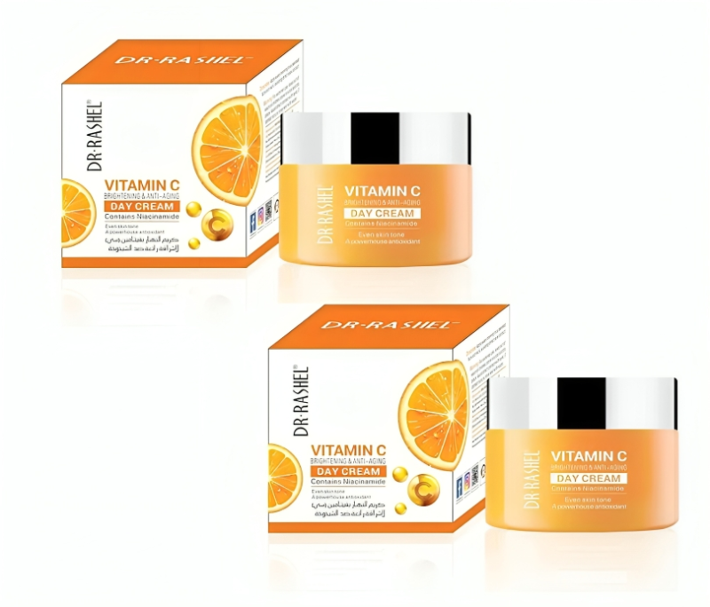 عرض قطعتين من كريم دكتور راشيل بفيتامين سي لتفتيح البشرة