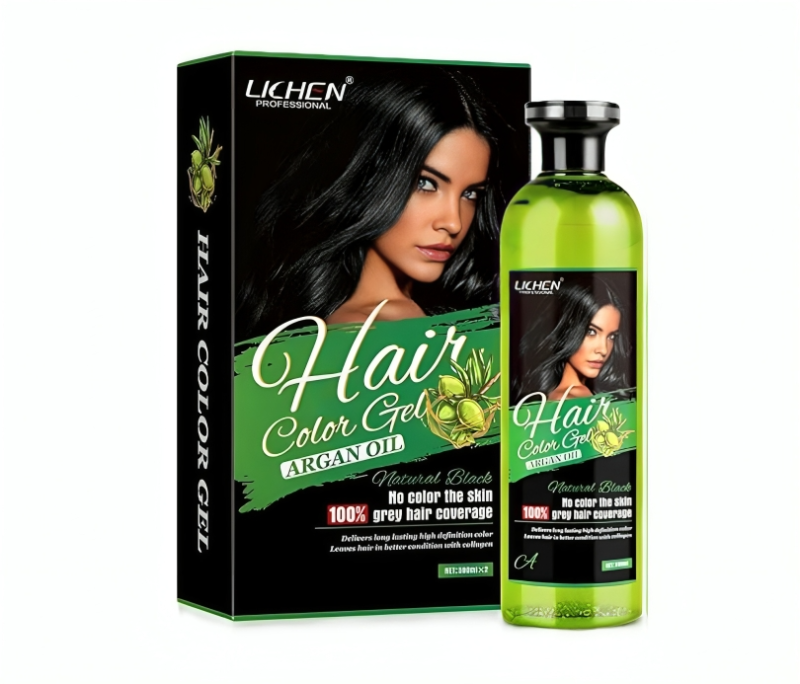 جل صبغة الشعر الأسود العضوي بزيت الأرغان