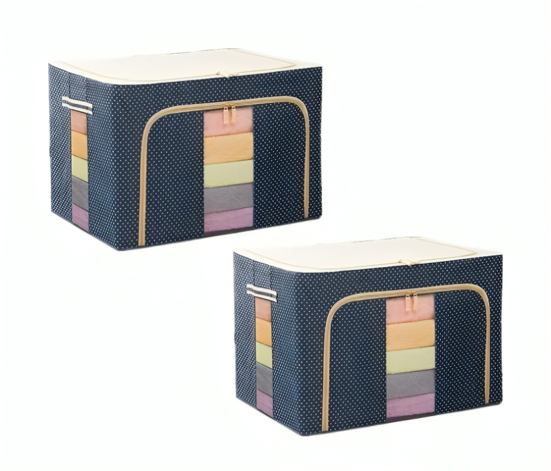 عرض قطعتين من حقيبة تخزين قابلة للطي بفتحتين