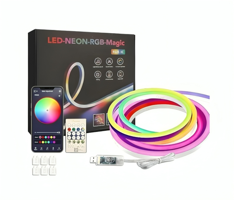شريط إضاءة نيون متعدد الألوان بتحكم عن بعد