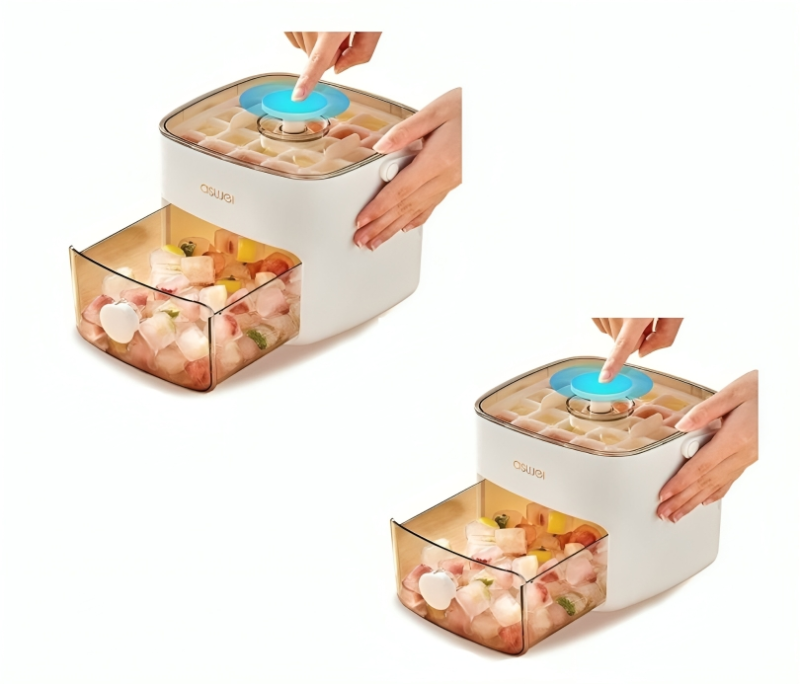 عرض قطعتين من صينية مكعبات ثلج 48 قطعة