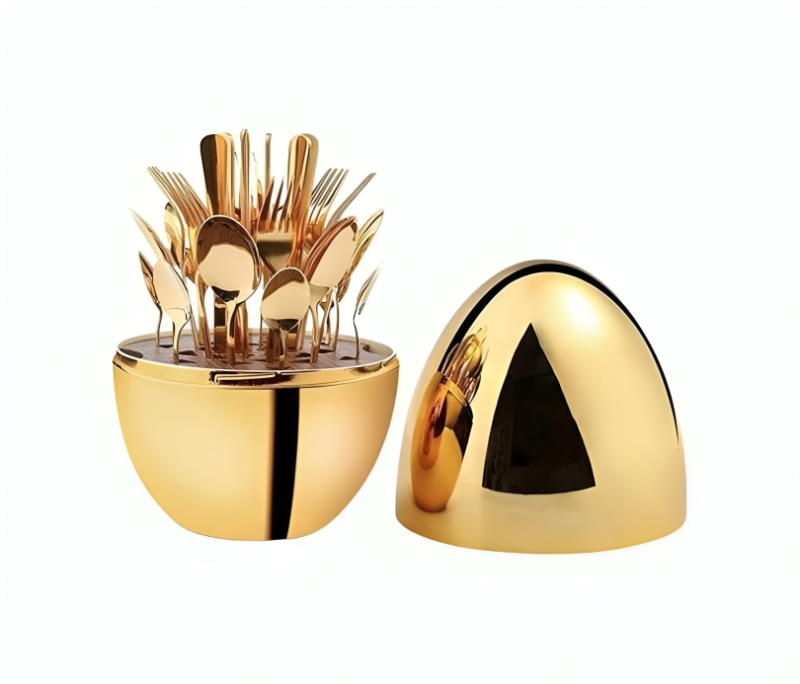 طقم ادوات مائدة بتصميم بيضاوي 24 قطعة