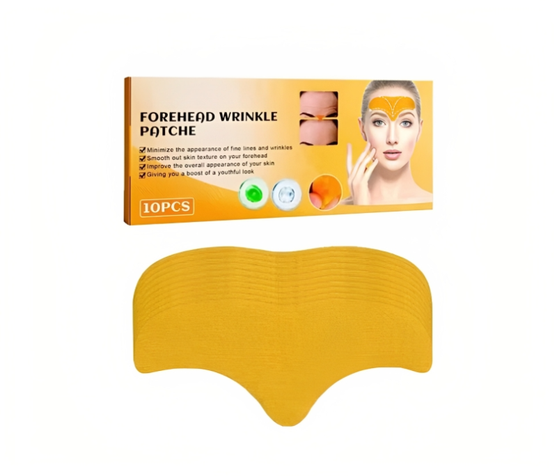 عرض قطعتين من لاصقات الوجه للتجاعيد على الجبهة