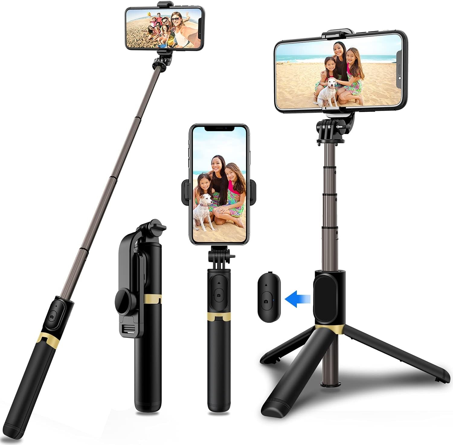 عصا سيلفي ثلاثية القوائم 4 في 1