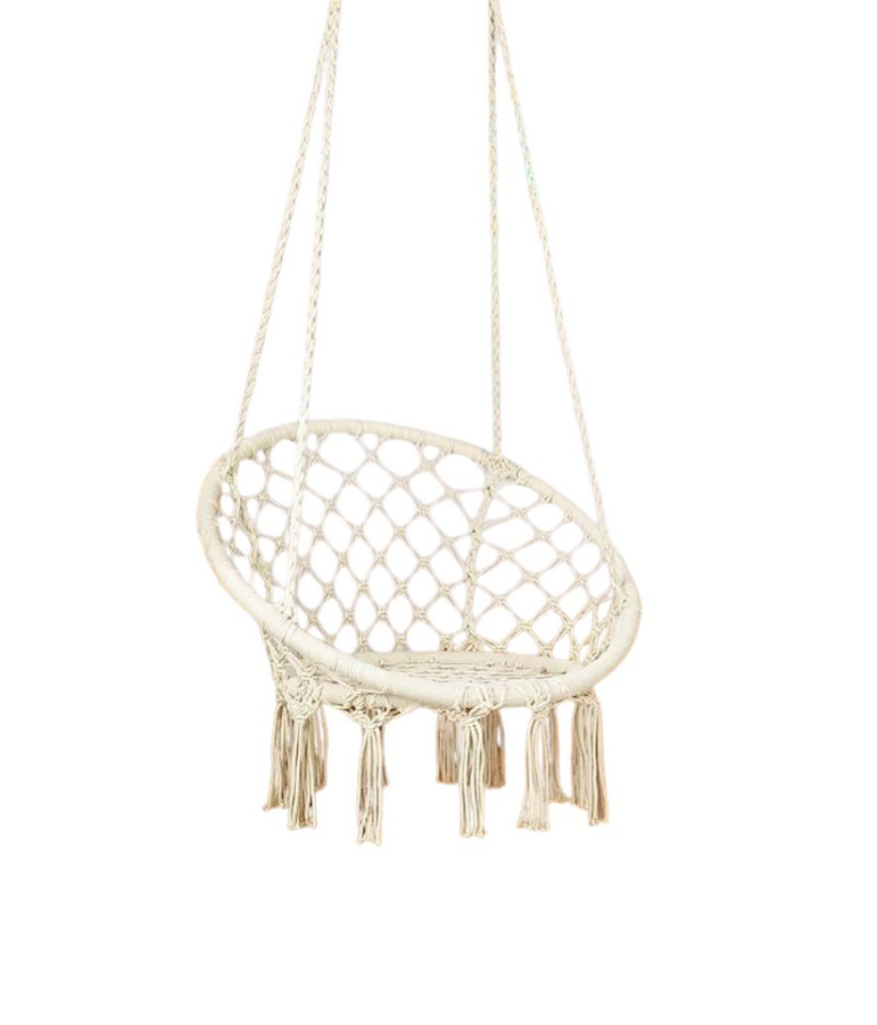 كرسي أرجوحة من المكرمية