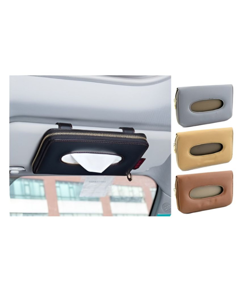 حامل مناديل جلد لشماسة السيارة