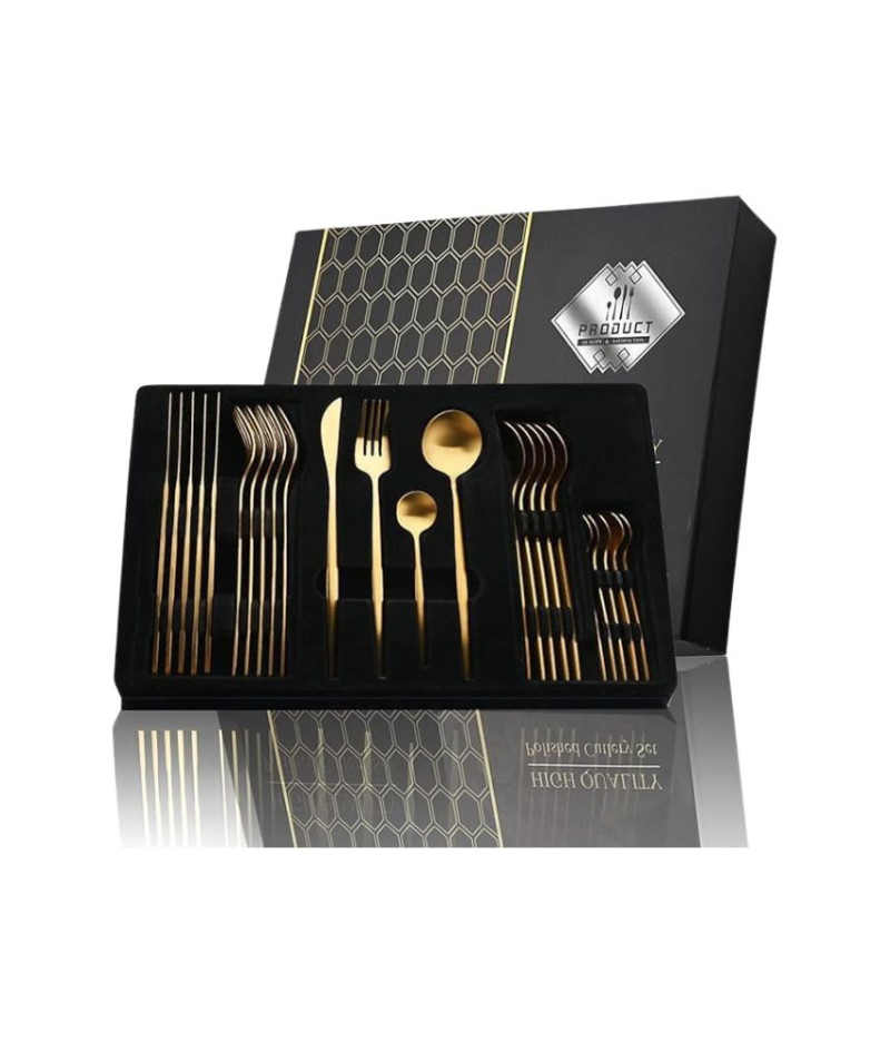 مجموعة أدوات مائدة أنيقة من الستانلس ستيل