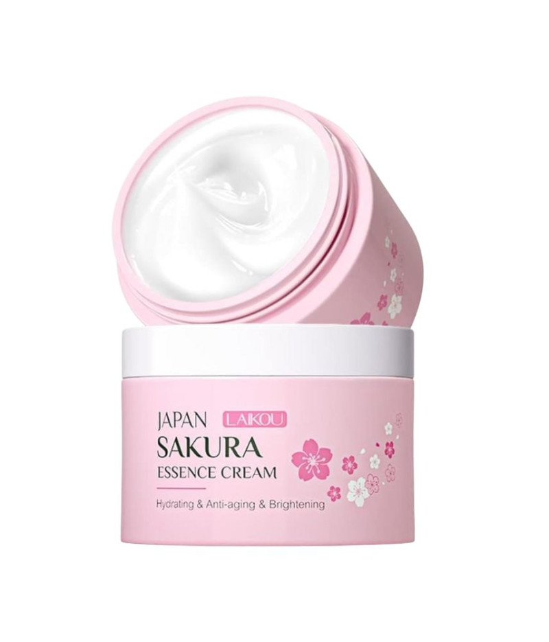 كريم سيرم الساكورا يحتوي على خلاصة زهرة الساكورا وفيتامين C لتفتيح البشرة