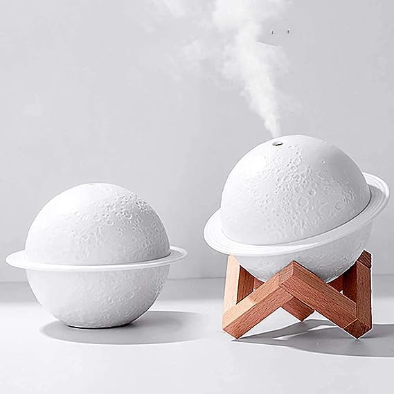 مصباح بشكل قمر مع جهاز ترطيب هواء 2 في 1