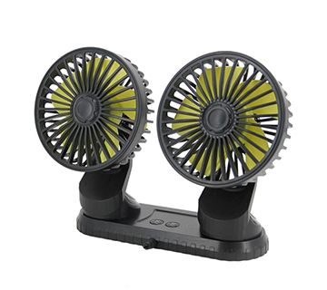 مروحة تبريد للسيارة مزدوجة الرأس قابلة للتعديل 360 درجة