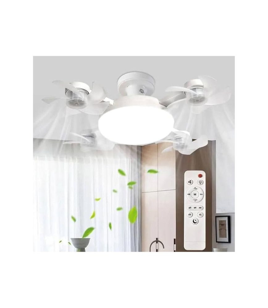 مروحة سقفية LED قابلة للطي 4 شفرات E27 بمقبس T