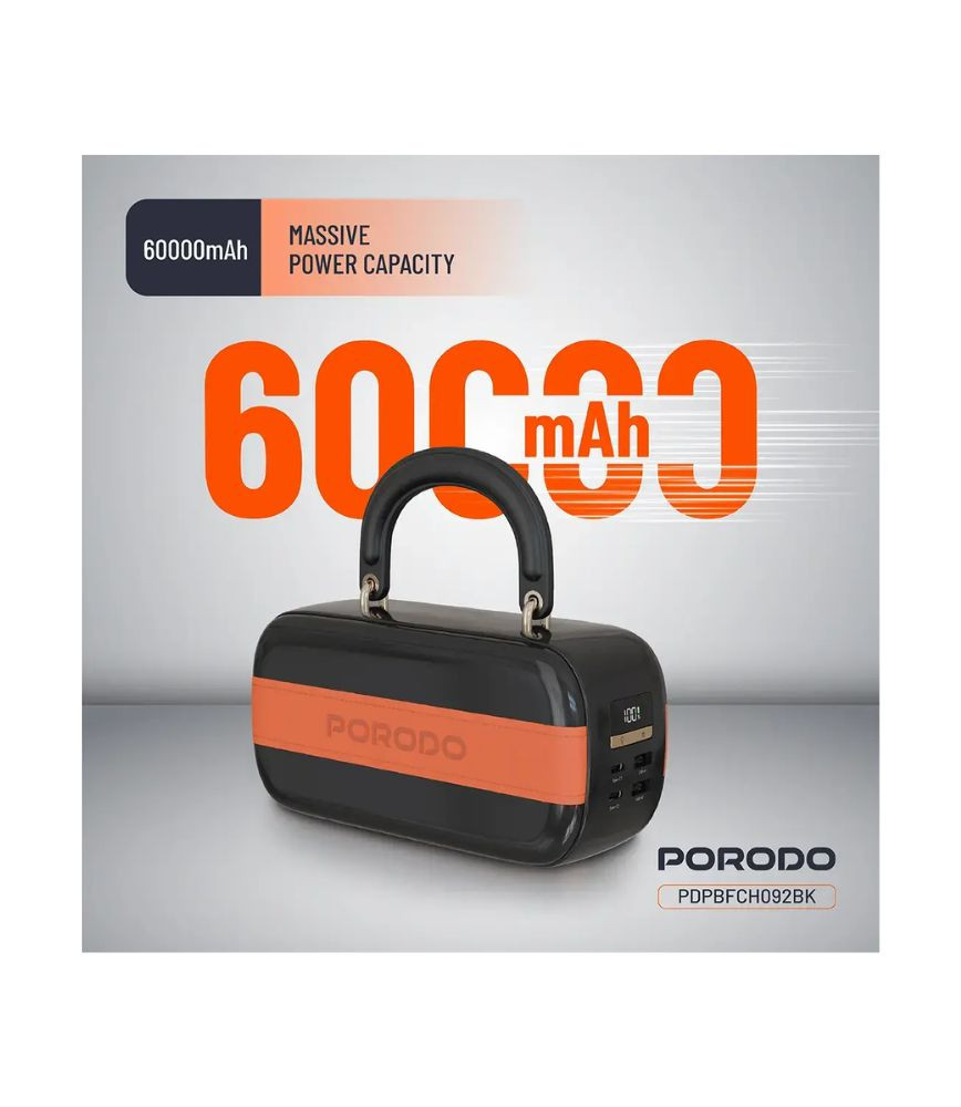 باور بانك Porodo Sway بسعة 60000mAh وشحن سريع 100 واط