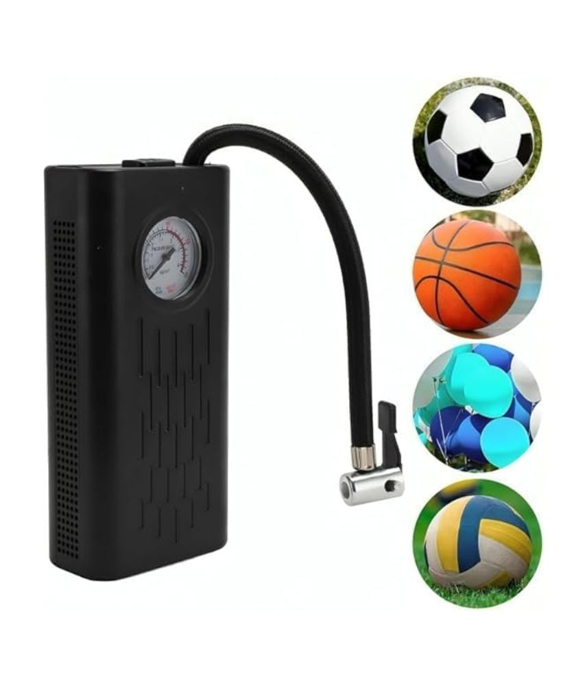 منفاخ هواء محمول لاسلكي USB-C مع مقياس ضغط للإطارات