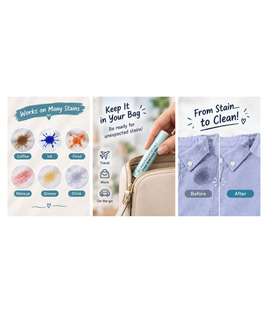 قلم إزالة البقع المحمول للملابس بدون غسيل