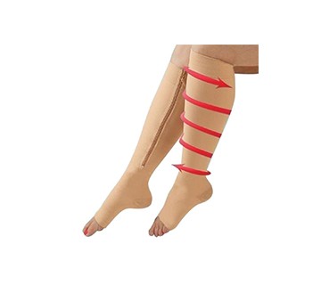 زواج من الجوارب الضاغطة بسحاب لدعم الساق والركبة