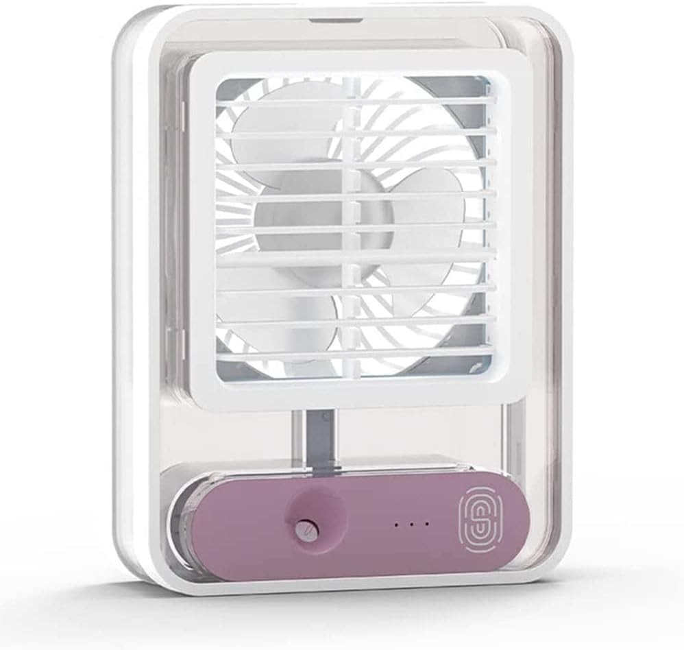 مروحة صغيرة مع جهاز بخار ولمبة مكتب LED