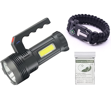 مصباح يدوي 4 عيون بمقبض كبير