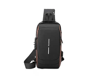 شنطة ظهر بحزام كروس بودي للسفر مع منفذ شحن USB