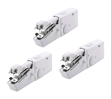 عرض 3 قطع الة خياطة كهربائية صغيرة يدوية محمولة