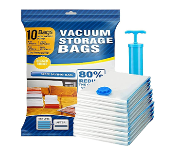 اكياس تخزين مفرغة من الهواء موفرة للمساحة قابلة لاعادة الاستخدام 10 قطع