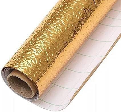 ستيكر لاصق مضاد للحريق من رقائق معدنية ذهبية - 3 متر