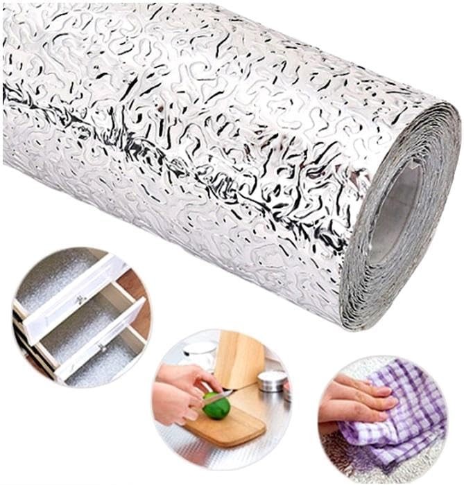 ستيكر لاصق مضاد للحريق من رقائق معدنية فضيه