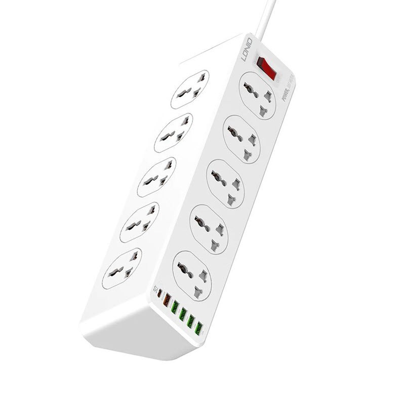 مشترك كهربائي 5 عين بمفاتيح منفصله USB - صورة 3